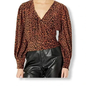 KENDALL + KYLIE Women's Wrap Top With Balloon Slee